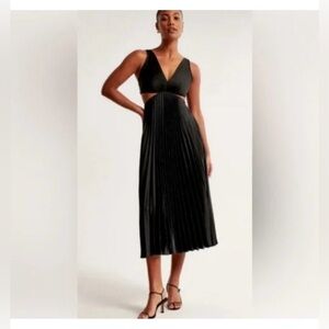 Abercrombie & Fitch Giselle Pleated Cutout Maxi Dress